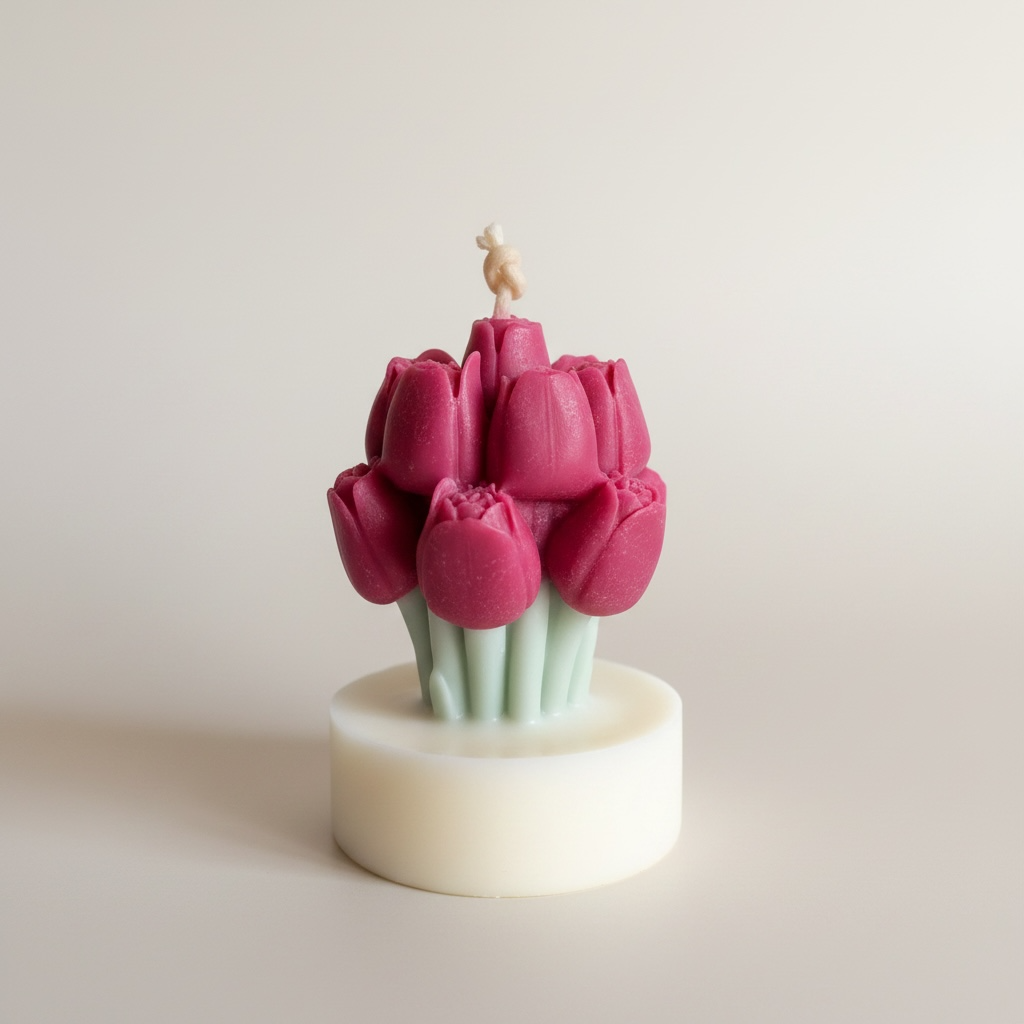 Tulipanes en base de cera