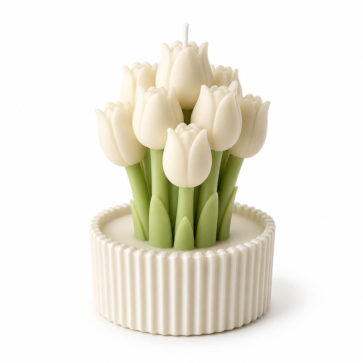 Tulipanes en base rayada