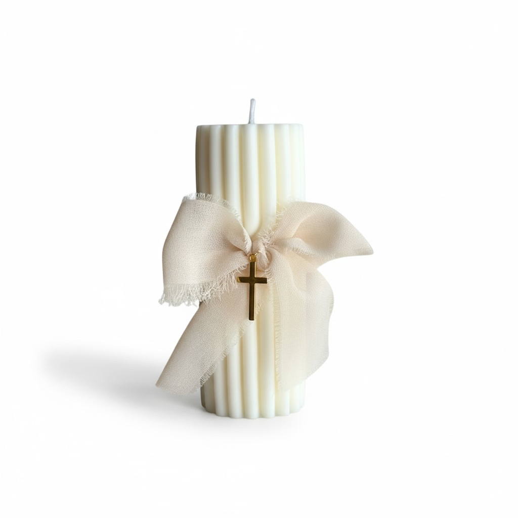 Cilindro rallado con moño y cruz